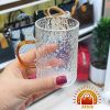 لیوان پیرکس طرح پتینه دسته نارنجی وارداتی(تکی)