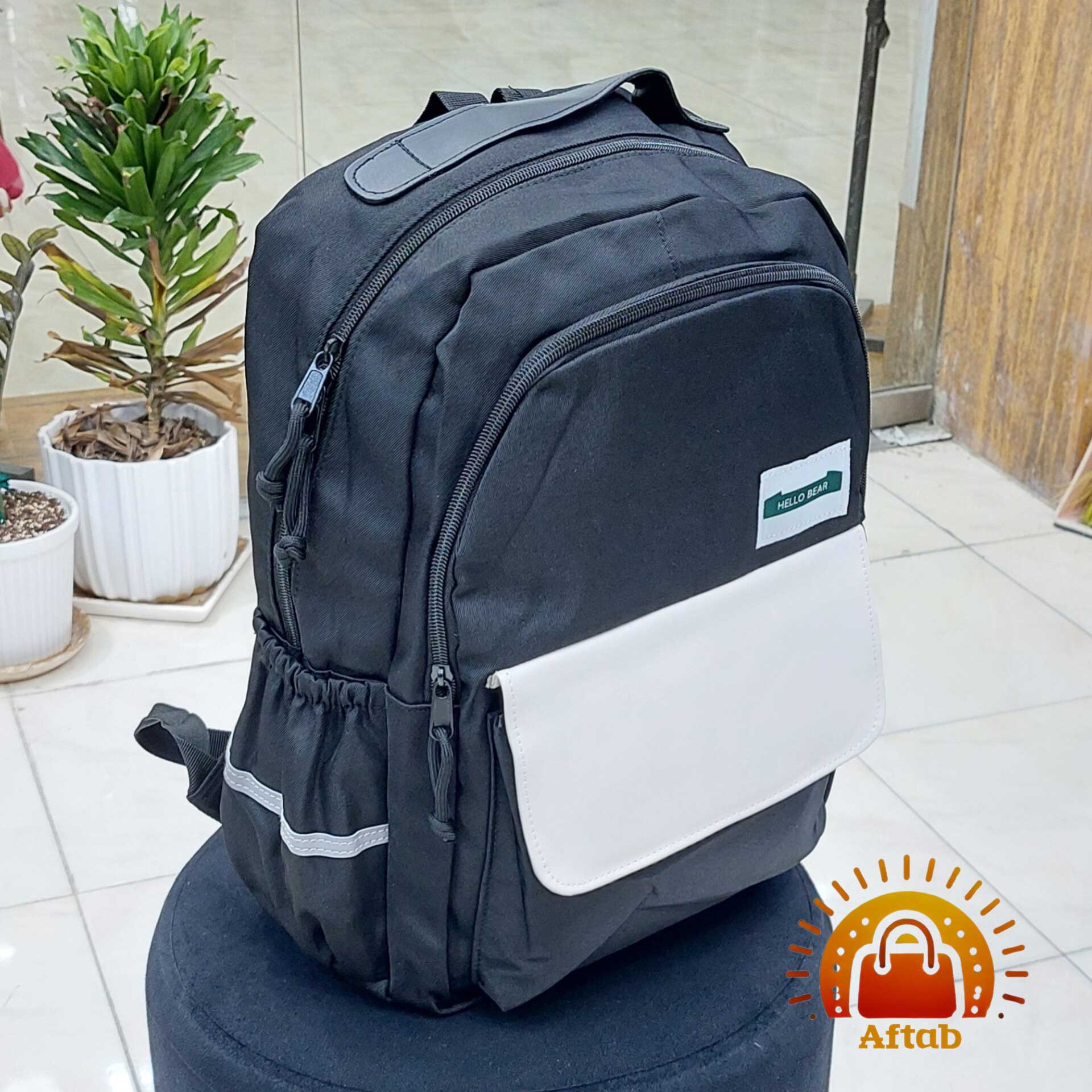 کوله پشتی مدرسه اسپورت دخترانه پسرانه سر جیب چرم وارداتی - Image 3