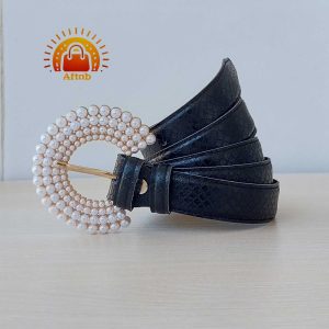 Alternative view of کمربند زنانه دخترانه دور دوخت سگک مرواریدی عرض 2cm