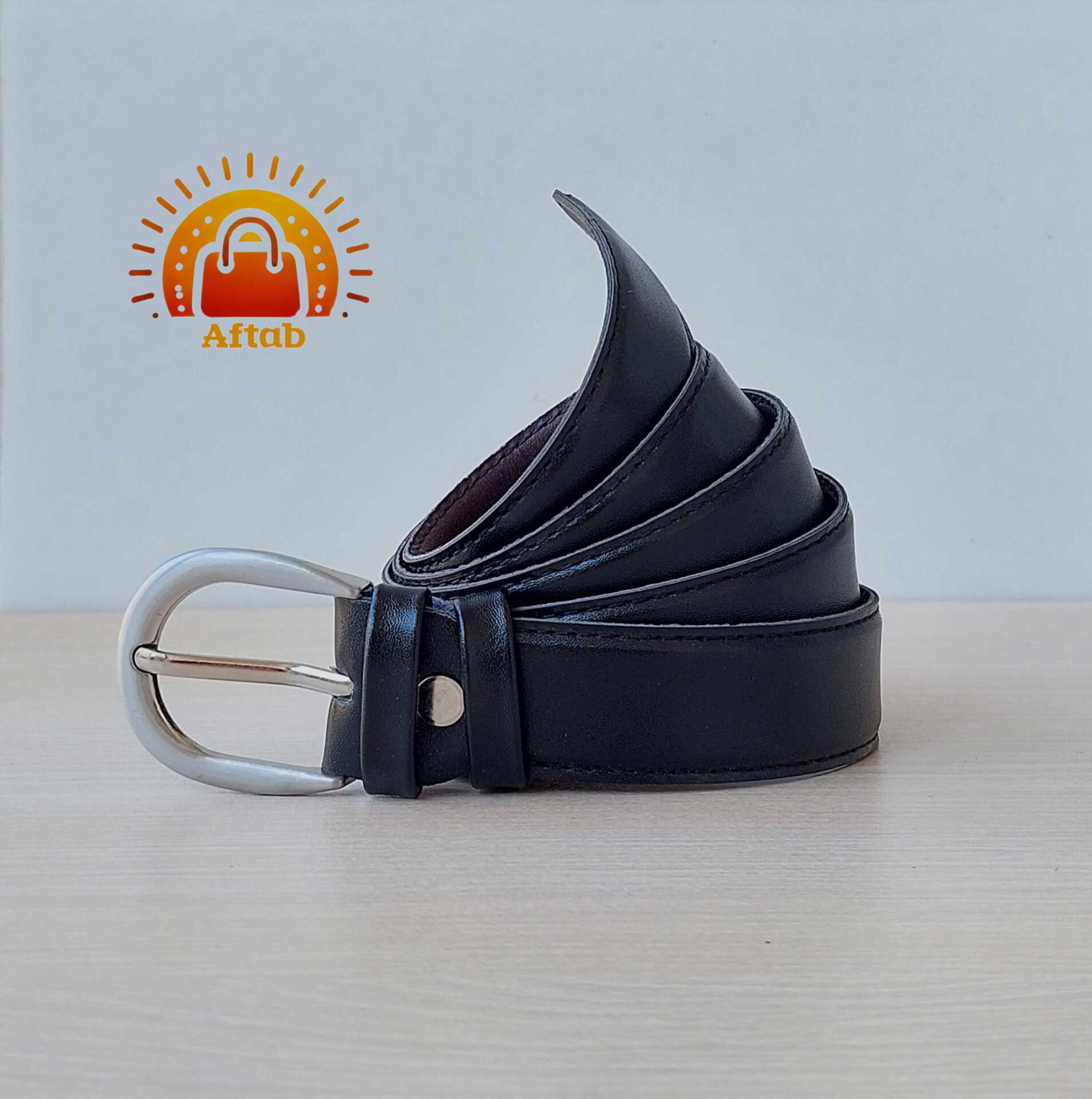 کمربند زنانه دخترانه دور دوخت سگک کلاسیک عرض 2/5cm - Image 2