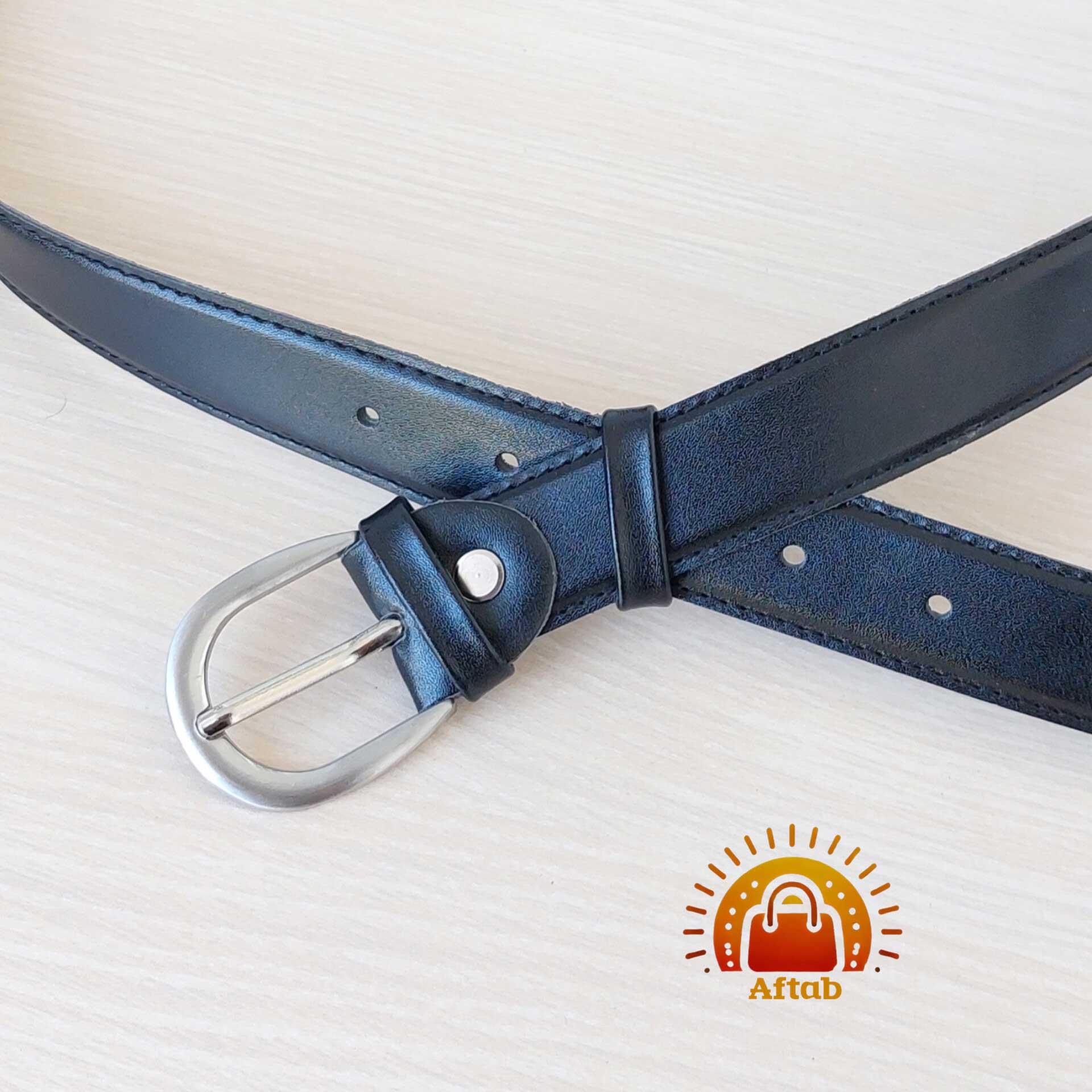 کمربند زنانه دخترانه دور دوخت سگک کلاسیک عرض 2/5cm