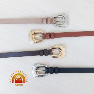 کمربند زنانه دخترانه دور دوخت سگک طرحدار عرض 2cm