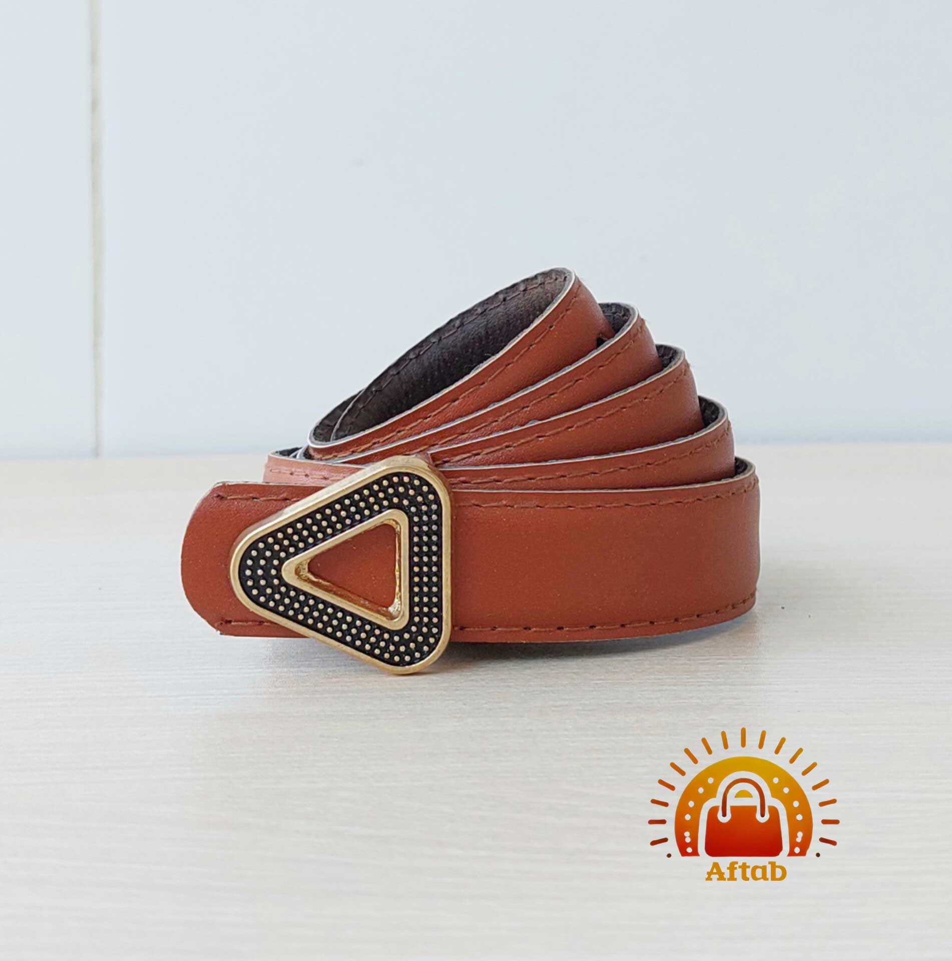 کمربند زنانه دخترانه دور دوخت سگک مثلثی عرض 2/5cm - Image 3