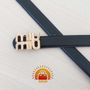 کمربند زنانه دخترانه دور دوخت MIUMIU عرض 2/5cm