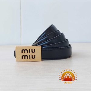 Alternative view of کمربند زنانه دخترانه دور دوخت MIUMIU مستطیلی عرض 2/5cm
