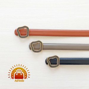 کمربند زنانه دخترانه دور دوخت سگک دفرمه طرح 2 عرض 2/5cm
