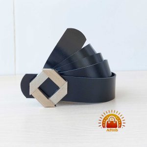 Alternative view of کمربند زنانه دخترانه سگک لوزی سگک نقره ای عرض 3cm
