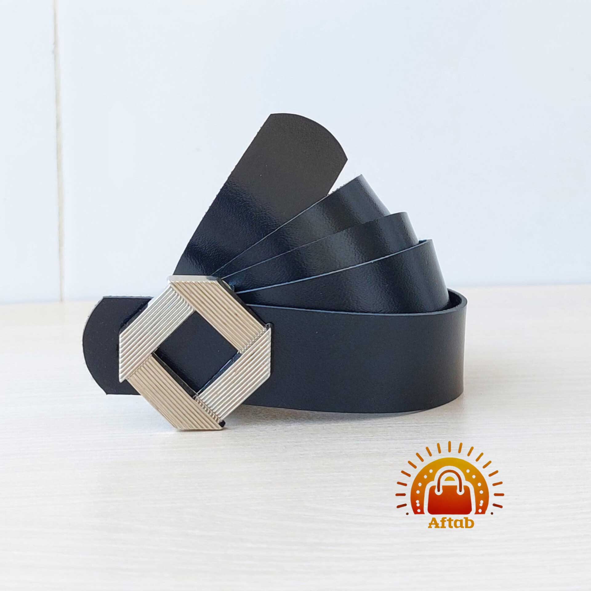 کمربند زنانه دخترانه سگک لوزی سگک نقره ای عرض 3cm - Image 2