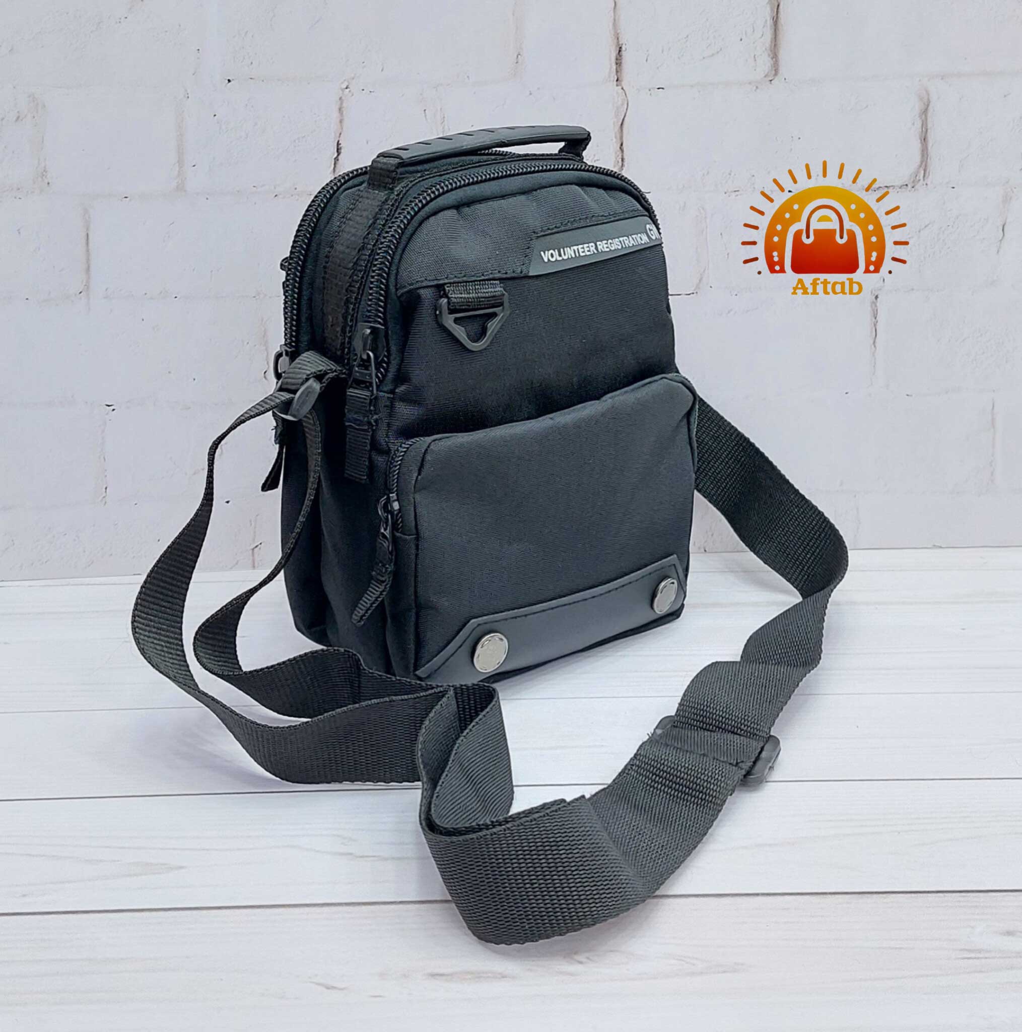 کیف دوشی برزنتی مردانه اسپورت دکمه جلو کوچک - Image 5
