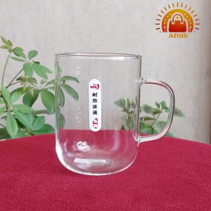 لیوان پیرکس پایین قوص دسته بی رنگ وارداتی (تکی)