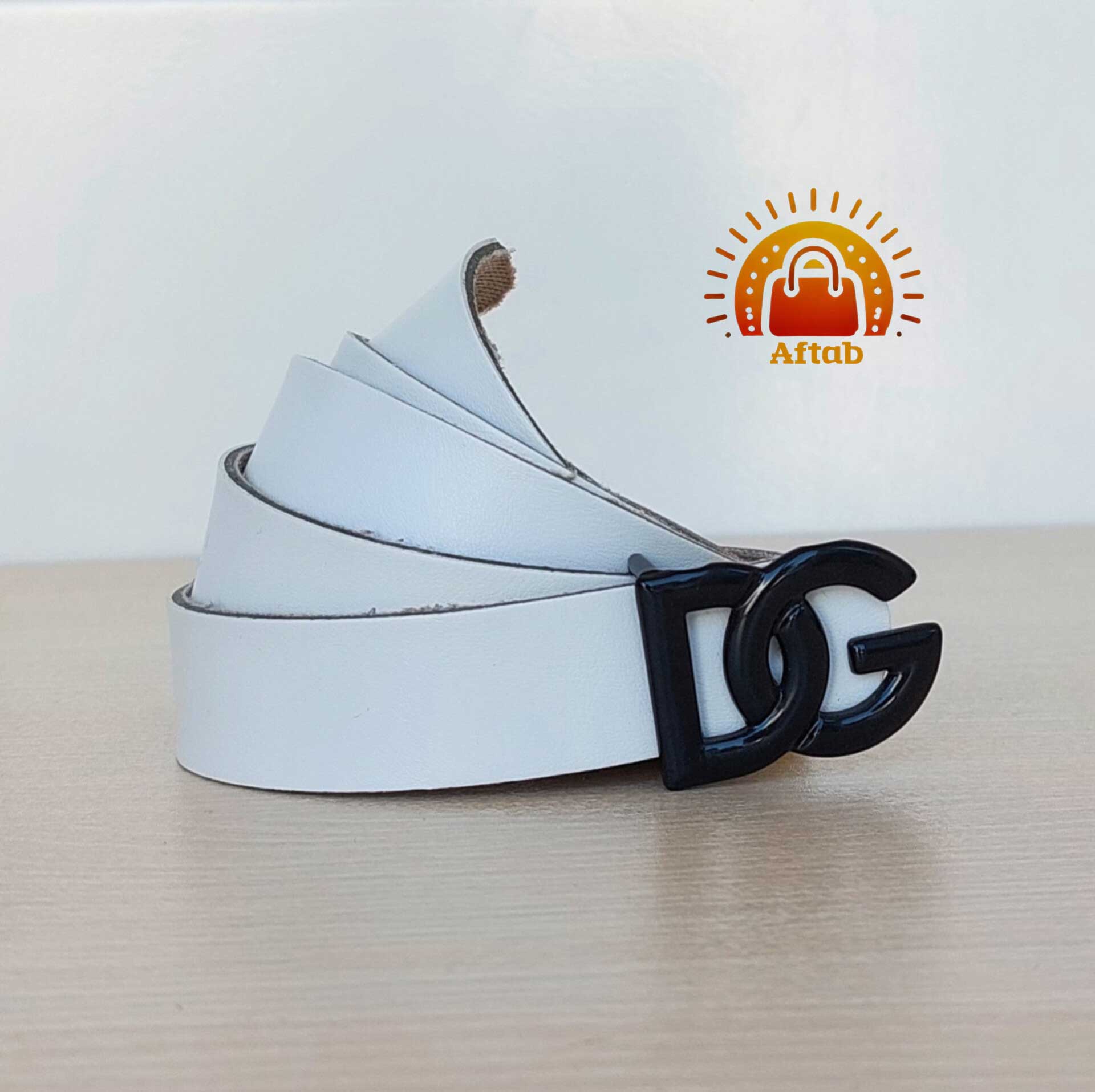 کمربند زنانه دخترانه سفید طرحدار عرض 2.5cm - Image 4