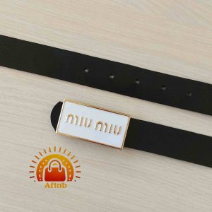 Alternative view of کمربند زنانه دخترانه سگک MiuMiu رزین سفید عرض 3cm