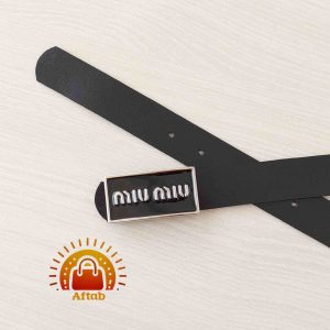 Alternative view of کمربند زنانه دخترانه سگک MiuMiu رزین مشکی عرض 3cm
