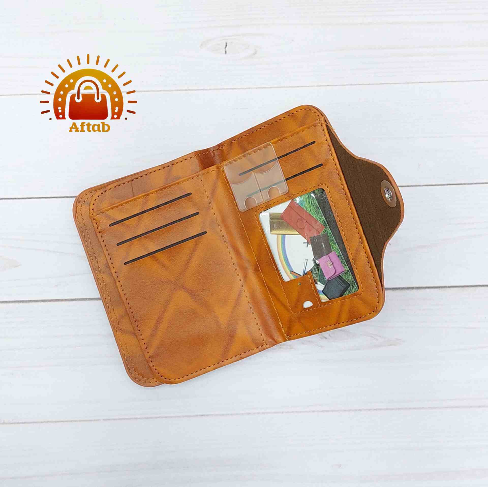 کیف پول مردانه تاشو جیبی دکمه خور سایز متوسط وارداتی - Image 3