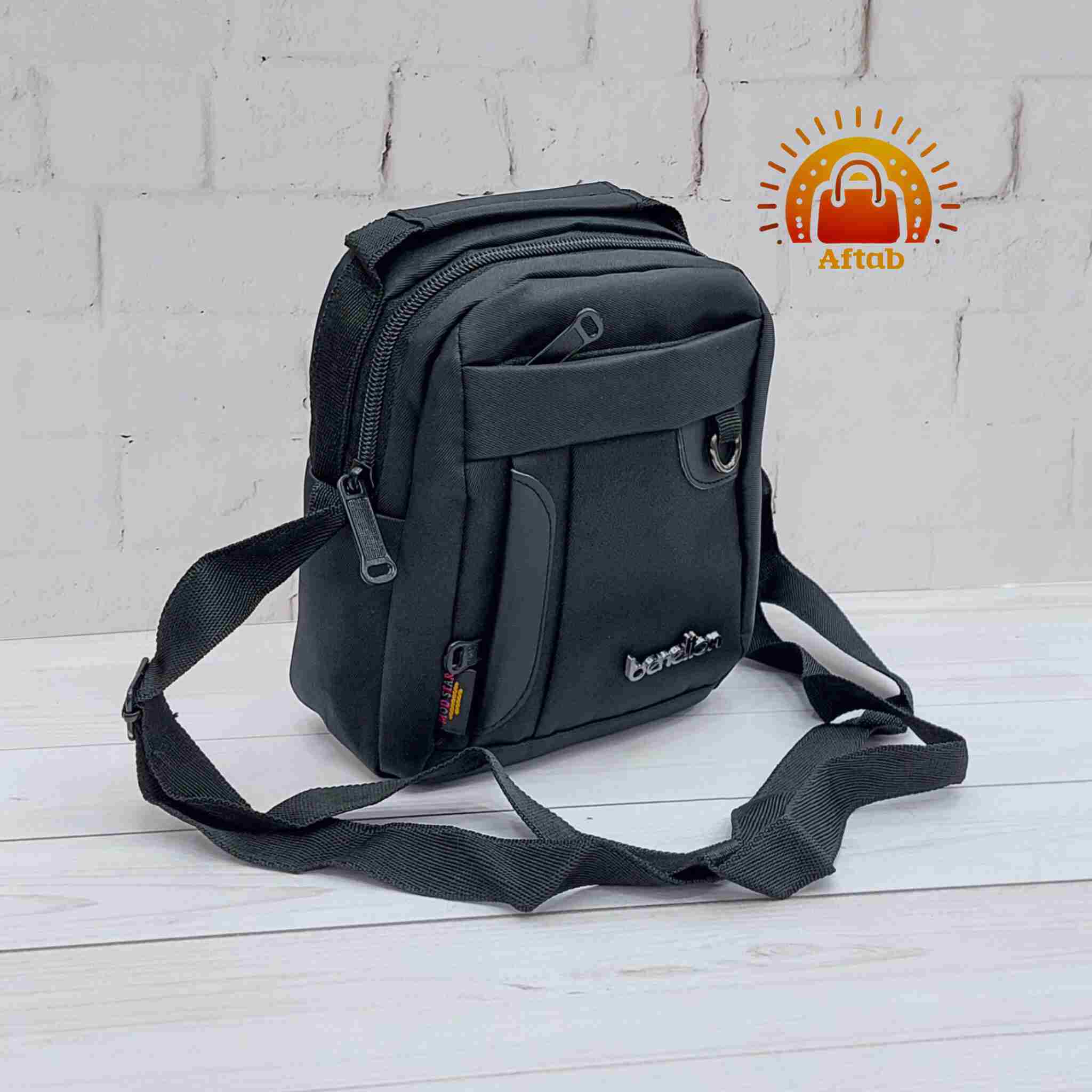 کیف دوشی برزنتی مردانه اسپورت حلقه جلو طرح Benelton سایز کوچک - Image 3