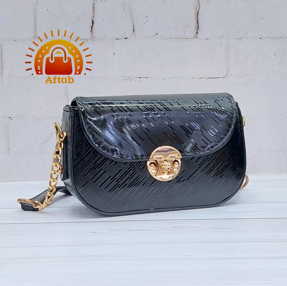 کیف دوشی زنانه دخترانه ورنی قفل M - Image 2