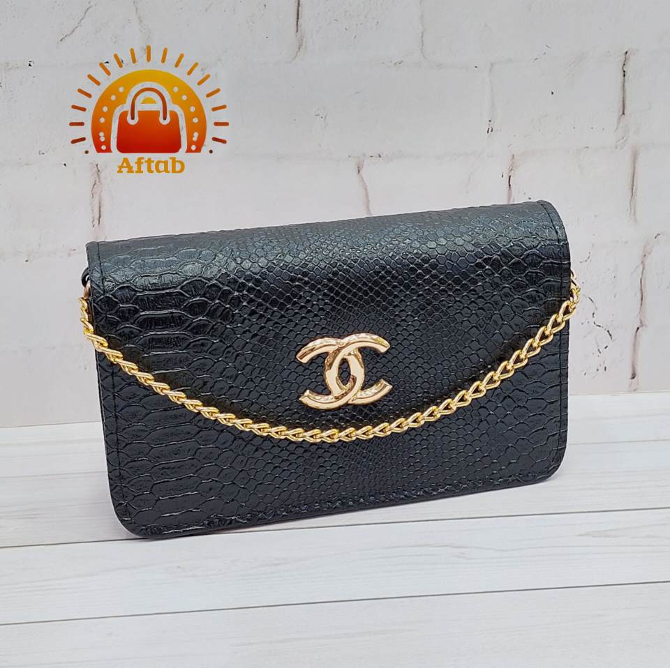 کیف دوشی زنانه دخترانه Chanel جلو زنجیر پوستماری - Image 4