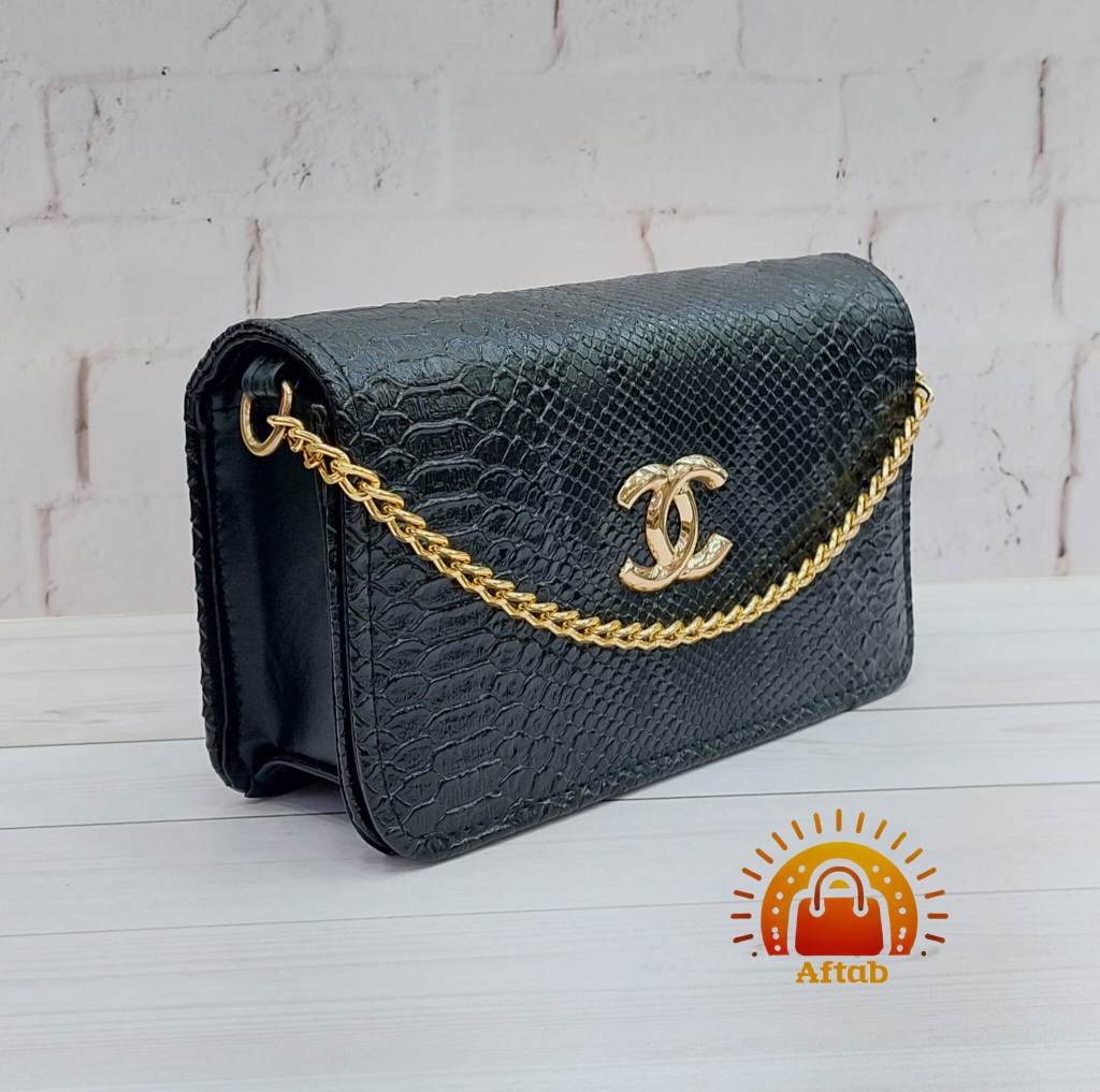 کیف دوشی زنانه دخترانه Chanel جلو زنجیر پوستماری - Image 6