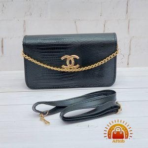 کیف دوشی زنانه دخترانه Chanel جلو زنجیر براق