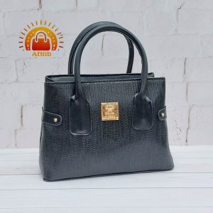 کیف دوشی زنانه دخترانه دسته کوتاه مشکی طرح گندمی